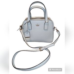 KATE SPADE Cameron Street Lottie Leather Satchel Bag $328 PXRU8262 Stony Blue